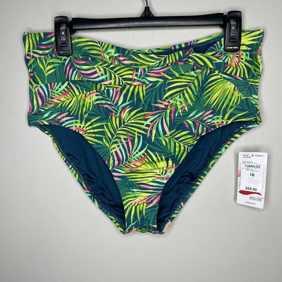 Lands' End Swim Lands End Bikini Bottom Womens 6 Retro High Waist